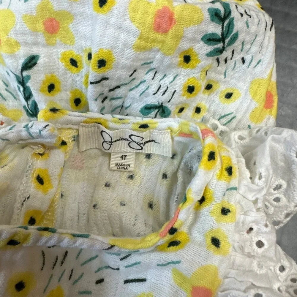 JESSICA SIMPSON GIRLS YELLOW FLOWER DRESS SIZE 4T